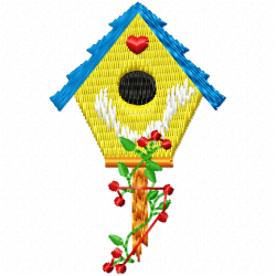 Bird Houses Embroidery Design 4 Bird Houses Embroidery Design 4